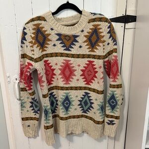 Colorful Geometric Knit Sweater